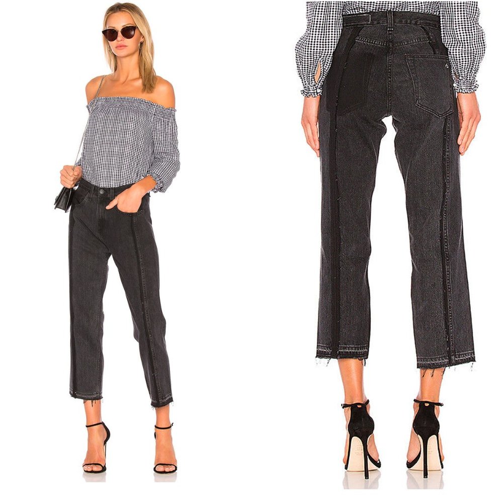 RAG & BONE Magnolia Size 32 (12  US) Two Tone Crop Jeans EUC